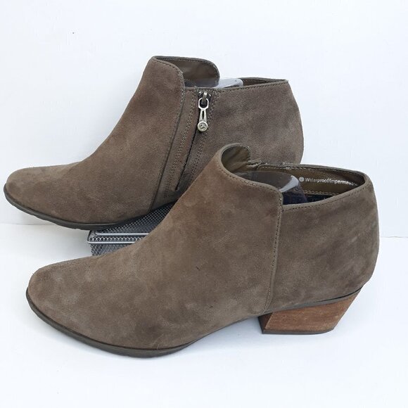 Blondo Villa Waterproof Ankle Bootie Suede Dark Taupe 11M - Picture 1 of 10